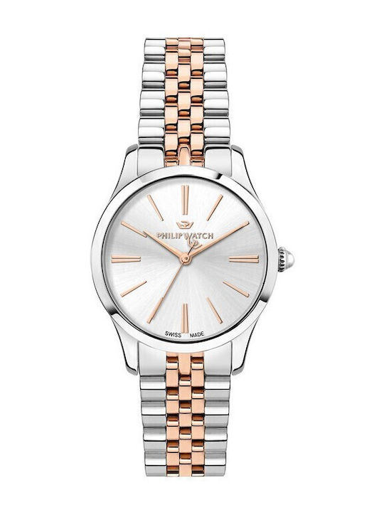 Philip Watch Damen Uhr mit Silber Metallarmband