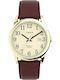 Timex Easy Reader Men's Watch Battery with Brown Leather Strap