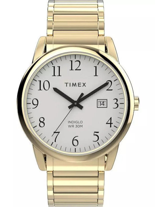 Timex Easy Reader Ανδρικό Ρολόι Μπαταρίας με Χρυσό Μεταλλικό Μπρασελέ