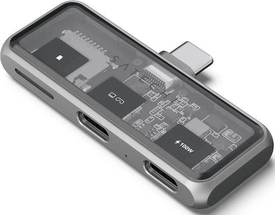 Αντάπτορας Satechi Mobile Xr Hub Microsd Reader Γυαλιά Ar Xr Type-c Male 1 X Type-c 100w 1 X Type-c 10gbps 4k@60hz 1 X Microsd Space Grey St-hxrsdm