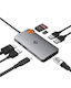 Spigen ArcDock 8-in-1 USB-C Докинг станция с HDMI 4K PD Ethernet Сребрист