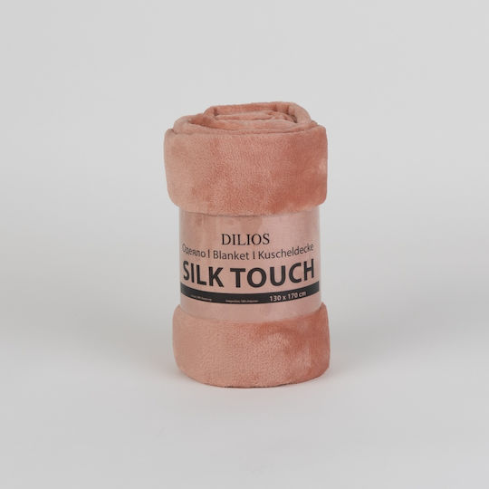 Dilios Pătură Silk Touch Fleece Canapea 130x170 cm Piersică