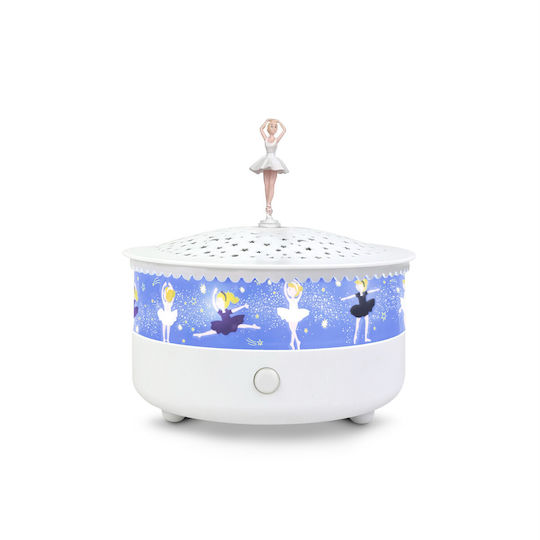 Trousselier Kinder Tischlampe Projektor Ballerina Weiß 13x13x12cm