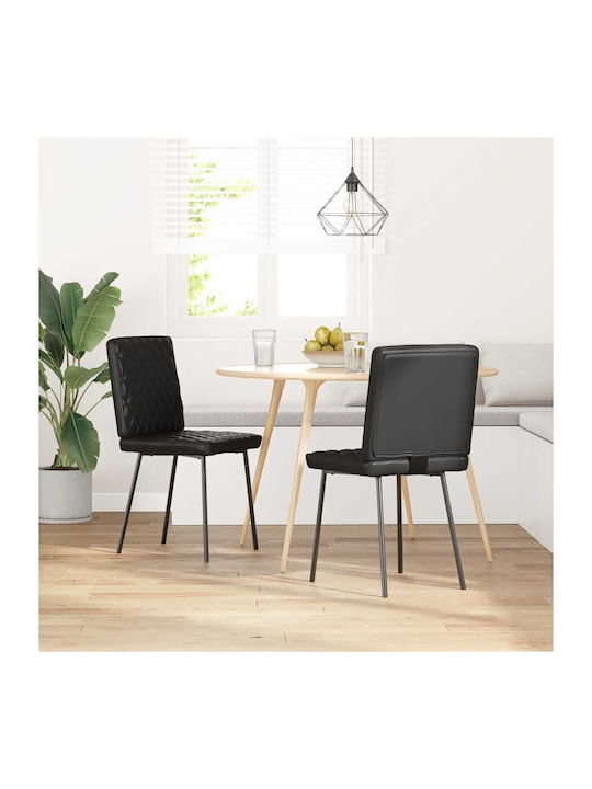 Dining Room Artificial Leather Chair Black Velv...