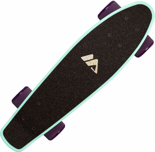 Action One Complete Penny Board Pro Series 56 X 15 Cm Wide Wheels Turquoise