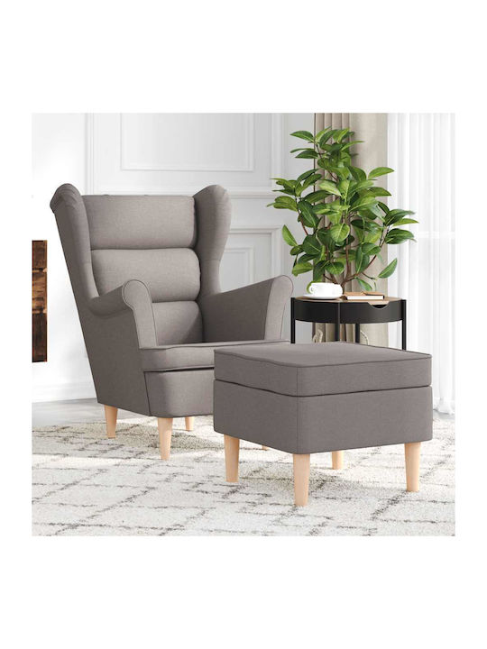 Bergère cu Puf Taupe 74x84x100cm