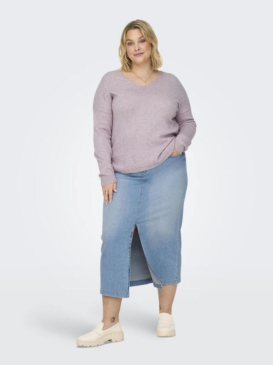 Only Women's Long Sleeve Sweater Cotton Violet