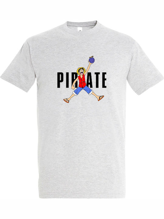 Unisex T-Shirt "Air Pirate One Piece Luffy" Aschgrau
