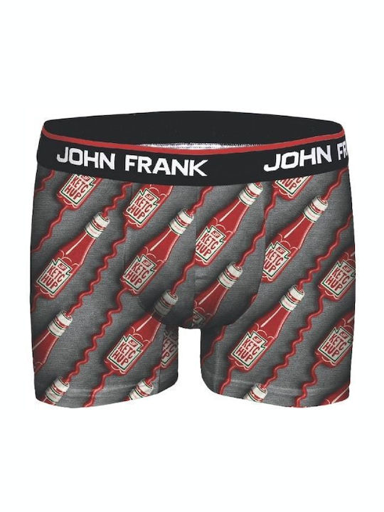 John Frank Мъжки боксерки Тъмно сиво с Дизайн 1...