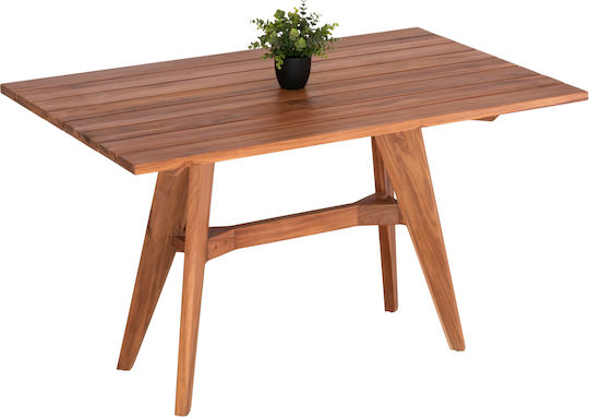 Garten- und Terrassentisch für Kleine Außenbereiche aus Teak Leo Teak 80x38cm
