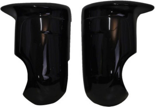 Batman Style Mirror Covers for Ford Transit 2003-2014 Glossy Black UV Resistant Elegant Look Easy to Install