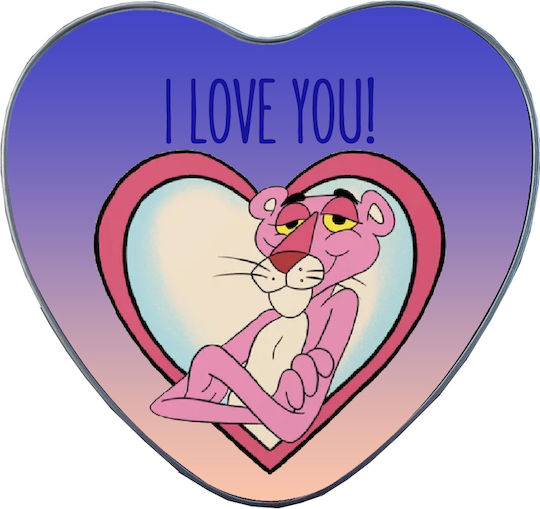 Handmade Metal Alloy Heart Box Pink Panther Love No37 Valentine's Day 15x14x4.5cm