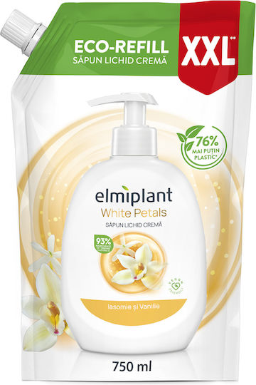 Elmiplant Refill Jasmine And Vanilla Αφρόλουτρο με AHA & Άρωμα Γιασεμί 750ml