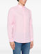 Langärmlig Leinen Hemd Rosa