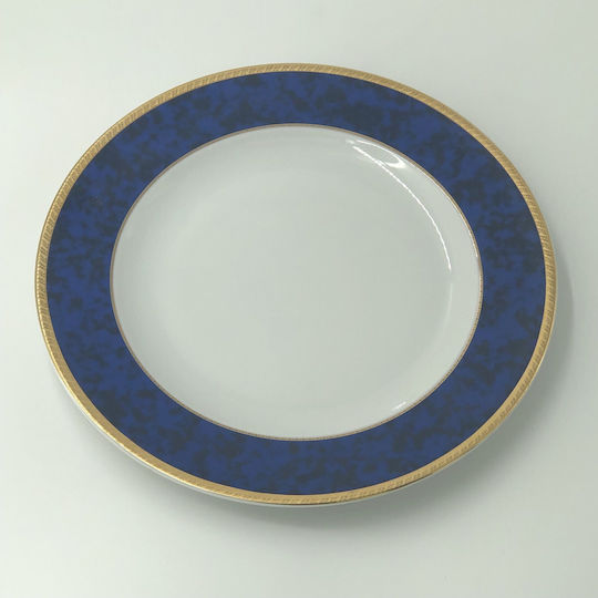 Royal Limoges Runde Servierplatte aus Porzellan Blau 26cm 6 Stück
