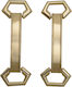 Pereche de romburi decorative din metal 7.5x2.5cm Aur N F