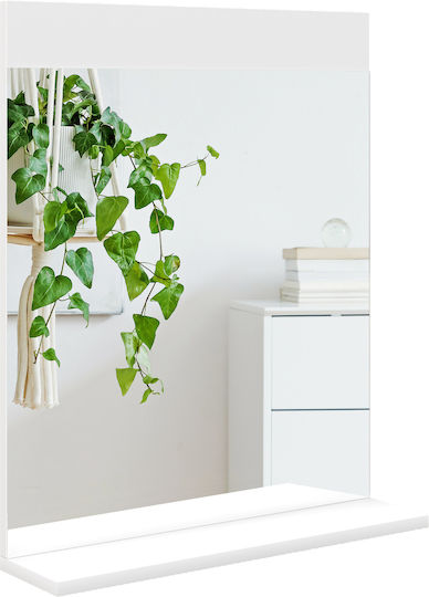 HomCom Badezimmerspiegel aus MDF mit Regal 50x12cm Weiß
