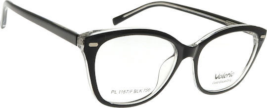 Дамска пластмасова рамка за очила Valerio Pl 1157/f Blk Черна