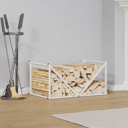 vidaXL Ξύλινο Ράφι Αποθήκευσης Ξύλων 70x43x34.5cm Λευκό