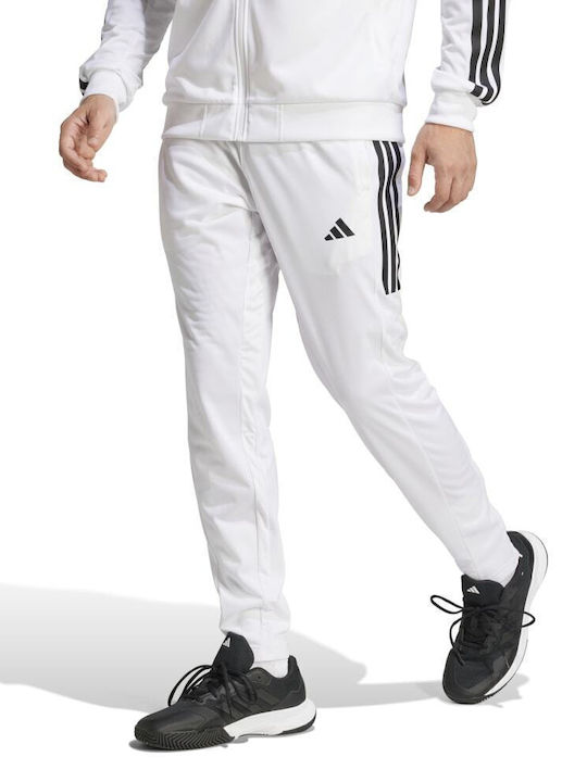 white0327　3個セット adidas 3-Stripes Pantaloni de trening Lucios cu Elastic Alb JE0409