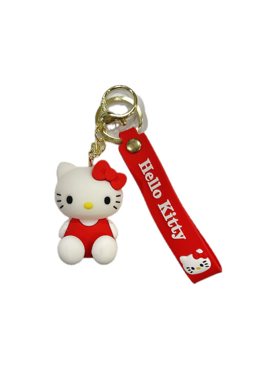 Hello Kitty Red Rubber Keychain