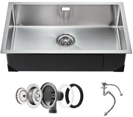 Vevor QRSSCBXGPGTXUB256V0 Undermount Inox Μ76xΠ43cm Silver Vevor QRSSCBXGPGTXUB256V0 Undermount Inox Μ76xΠ43cm Silver