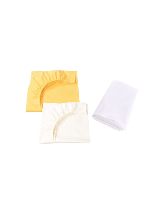 Confort Family Seturi de cearșafuri pentru bebeluși Pentru Patut Bumbac cu Cauciuc Ecru 60x120buc 2buc