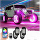 Idealstore Kit de Iluminare RGB Rock Light 4 Module Sub Mașină Control Bluetooth Schimbare Culoare Aplicație Mobilă
