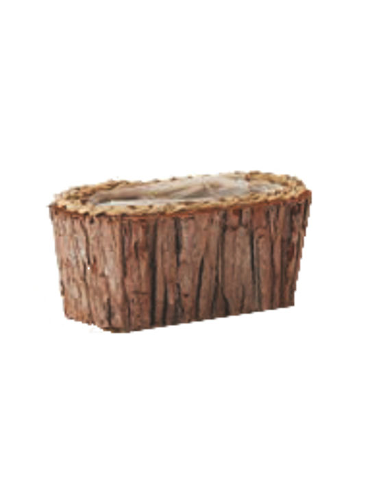 Holz-Ovalpflanzgefäß 24 x 14 x 11 cm Natur