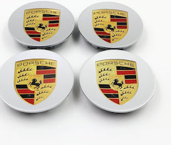 Porsche Wheel Center Caps Silver 76mm 59mm 4pcs