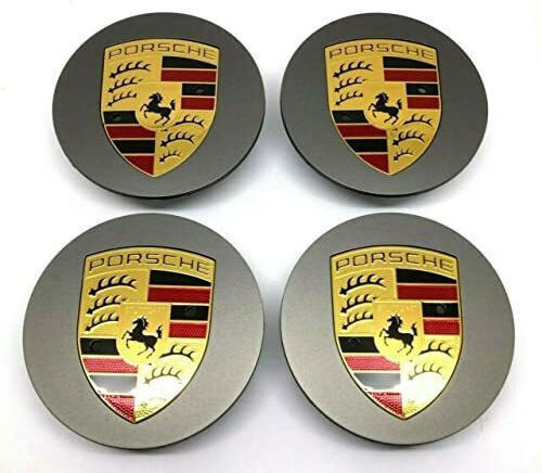 Καπάκια Ζάντες Τάπες Κέντρου Ζάντας Porsche Γκρί 65mm 47mm 4τεμ