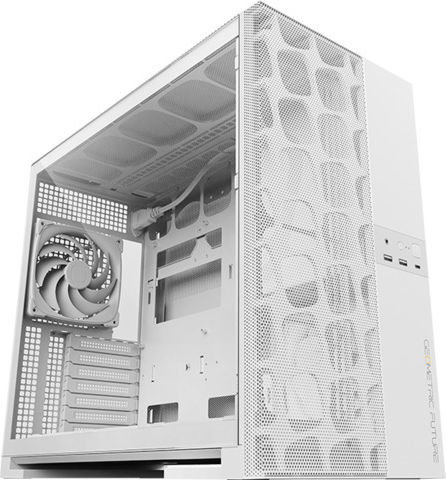 Geometric Future Model 5 Vent with fans Gaming Midi Tower Κουτί Υπολογιστή με Πλαϊνό Παράθυρο Λευκό