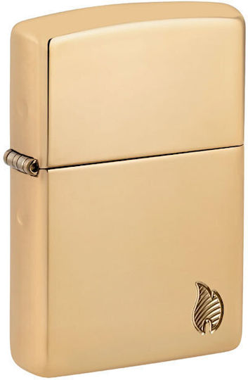 Zippo Armor Hochglanz Messing Feuerzeuge Flamme in Gold Farbe