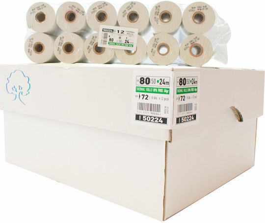 Typotrust Θερμική Χαρτοταινία Ταμειακής Π80xΔ50mm 48gr/m² 72τμχ