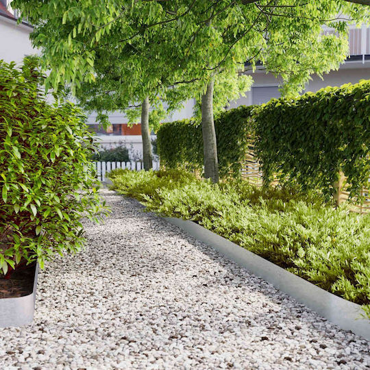 vidaXL Metal Garden Border in Gray Color 1.03m x 15cm
