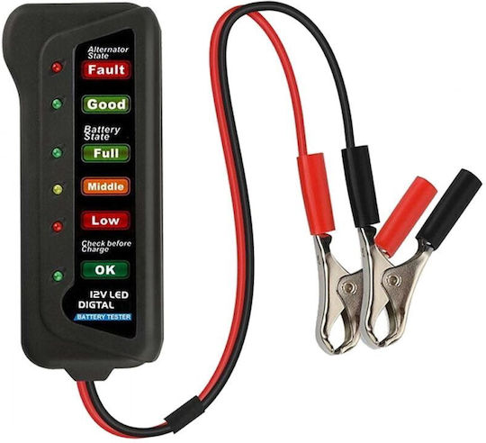 Ψηφιακό Battery Tester με Κροκοδειλάκια