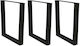 vidaXL Metallic Furniture Legs 3 Pieces Suitabl...