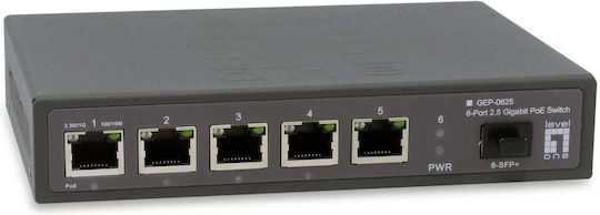 Level One GEP-0625 Unverwaltet L2 PoE++ Switch mit 5 Ports Ethernet und 1 SFP Port