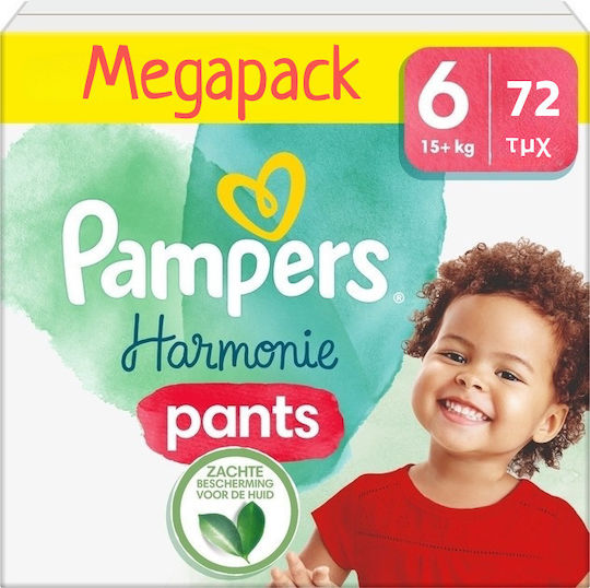 Pampers Πάνες Βρακάκι Harmonie No. 6 για 15+kg 72τμχ