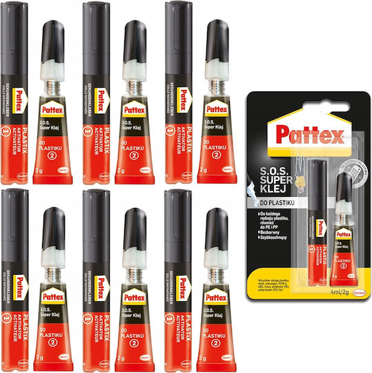 Metylan Pattex S.o.s. Super Glue Plastic Transparentă 4ml 6buc