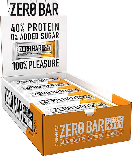 Biotech USA Zero Bar with Native Whey Isolate Bars with 40% Protein & Flavor Chocolate Caramel 20x50gr