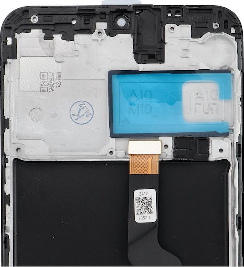 Екран F M G със Сензорен Механизъм и Рамка за SAMSUNG A10 A105 F/M/G (Черен)
