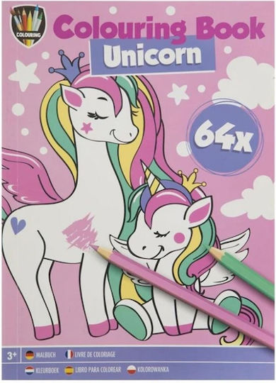 Coloring Book 64 Designs A5 14.8x21cm Unicorn
