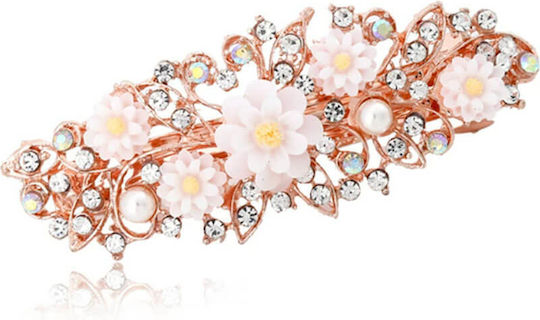 Memoirs Hair Clip with Pink Flower