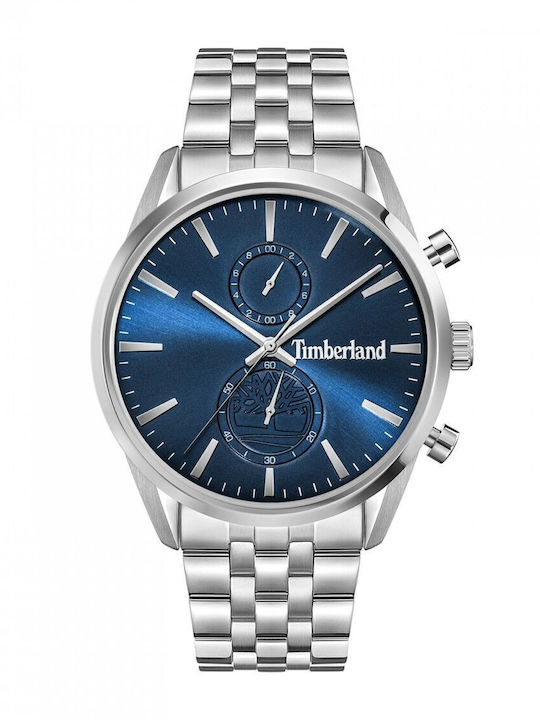 Timberland Ανδρικό Ρολόι 43mm Χρονογράφος Μπαταρίας με Ασημί Μεταλλικό Μπρασελέ