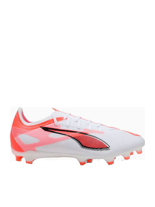 PUMA Ultra 5 Match Ποδοσφαιρικά Παπούτσια με Τάπες FG/AG Λευκά