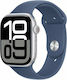 Apple Ceas Seria 10 Cellular Aluminiu 46mm Waterproof cu eSIM și Pulsometru (Sport Albastru Denim - S/M)