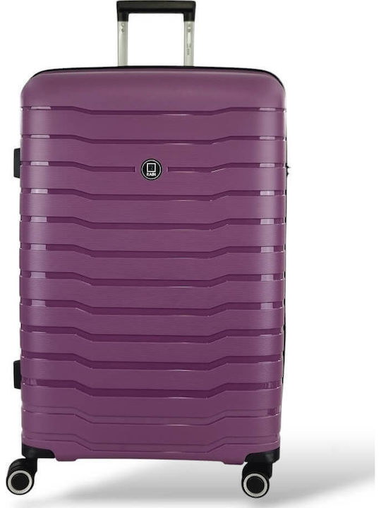 Rain Large Hard Travel Suitcase Purple with 4 Wheels Height 75cm
