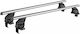 Menabo Autodachträger Aluminium 112cm für Peugeot 2008 5D 2020+ mit Dachträgerfüßen und Schloss Silber