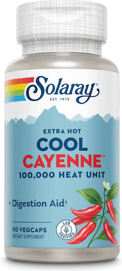 Solaray Cool Cayenne 600mg 90 φυτικές κάψουλες